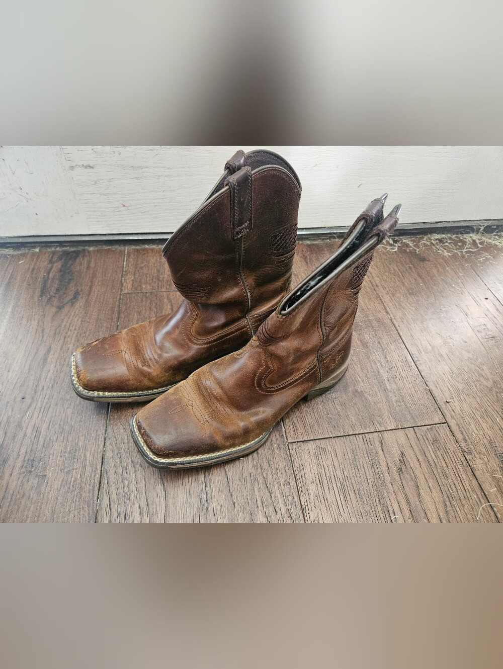 Ariat Kids Size 4 - Anthem Patriot Flag Western Boots Brown Leather 10040366. 